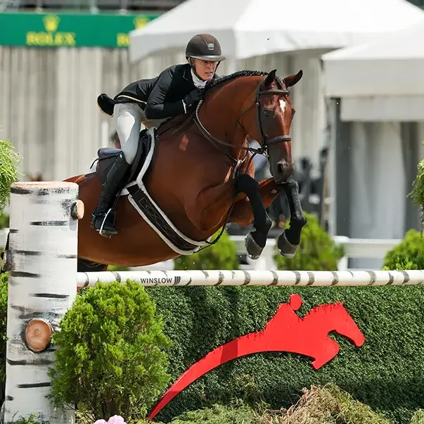 Ashley Conkle riding Bruno at Charming Bay Farm
